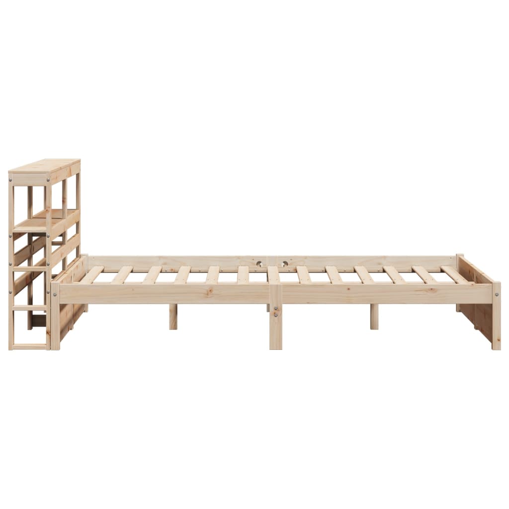 Bedframe met hoofdbord massief grenenhout 140x190 cm