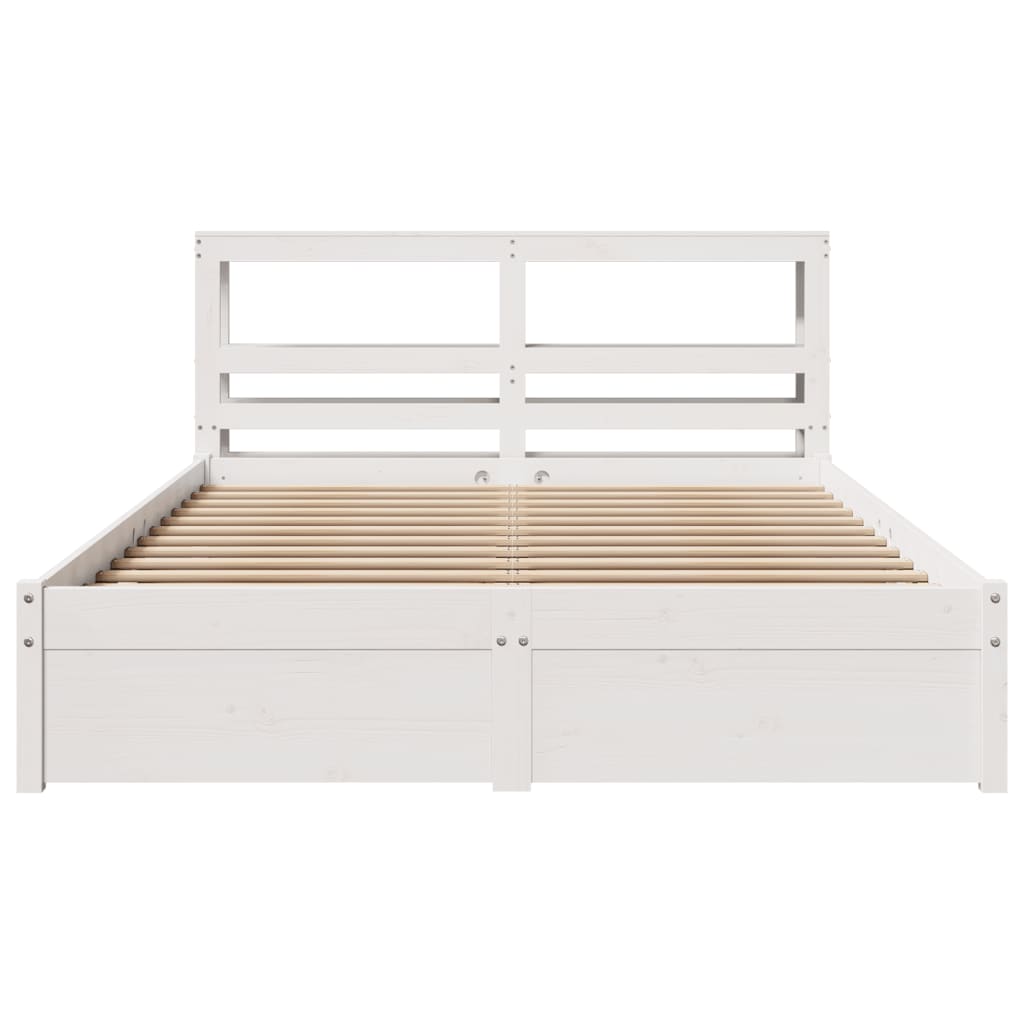 Bedframe met hoofdeinde zonder matras 140x190 cm wit