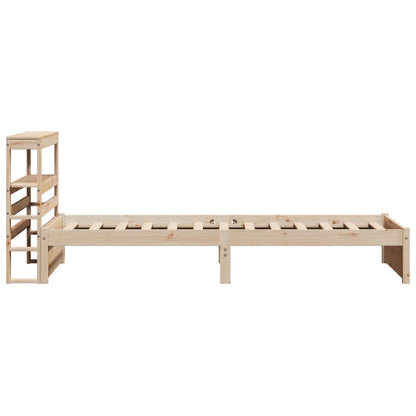 Bedframe met hoofdbord massief grenenhout 90x200 cm
