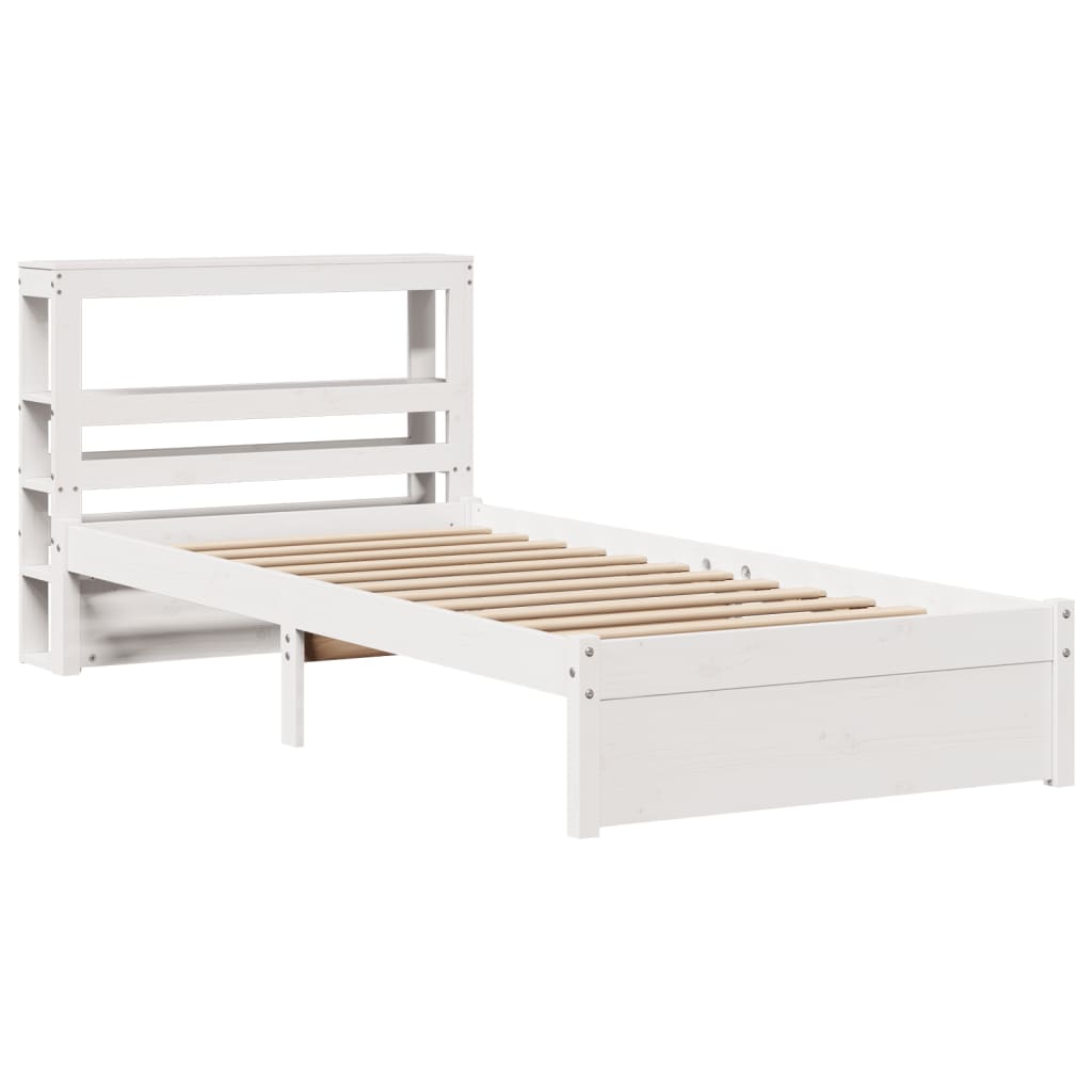 Bedframe Met Hoofdeinde Zonder Matras 90 x 200 cm Wit