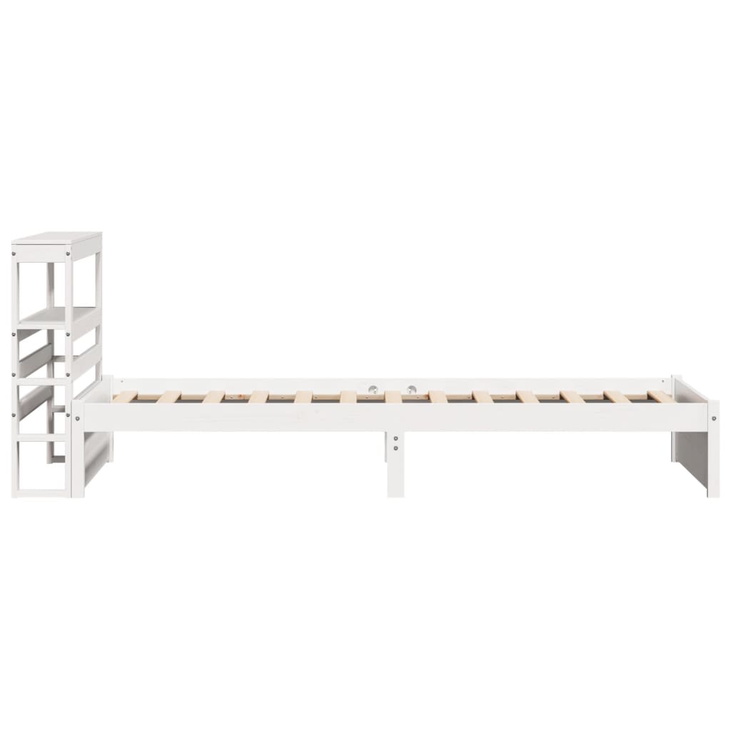 Bedframe Met Hoofdeinde Zonder Matras 90 x 200 cm Wit