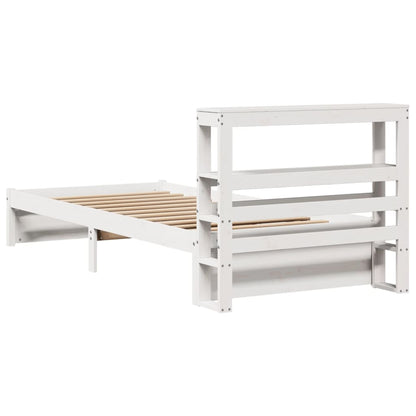 Bedframe Met Hoofdeinde Zonder Matras 90 x 200 cm Wit