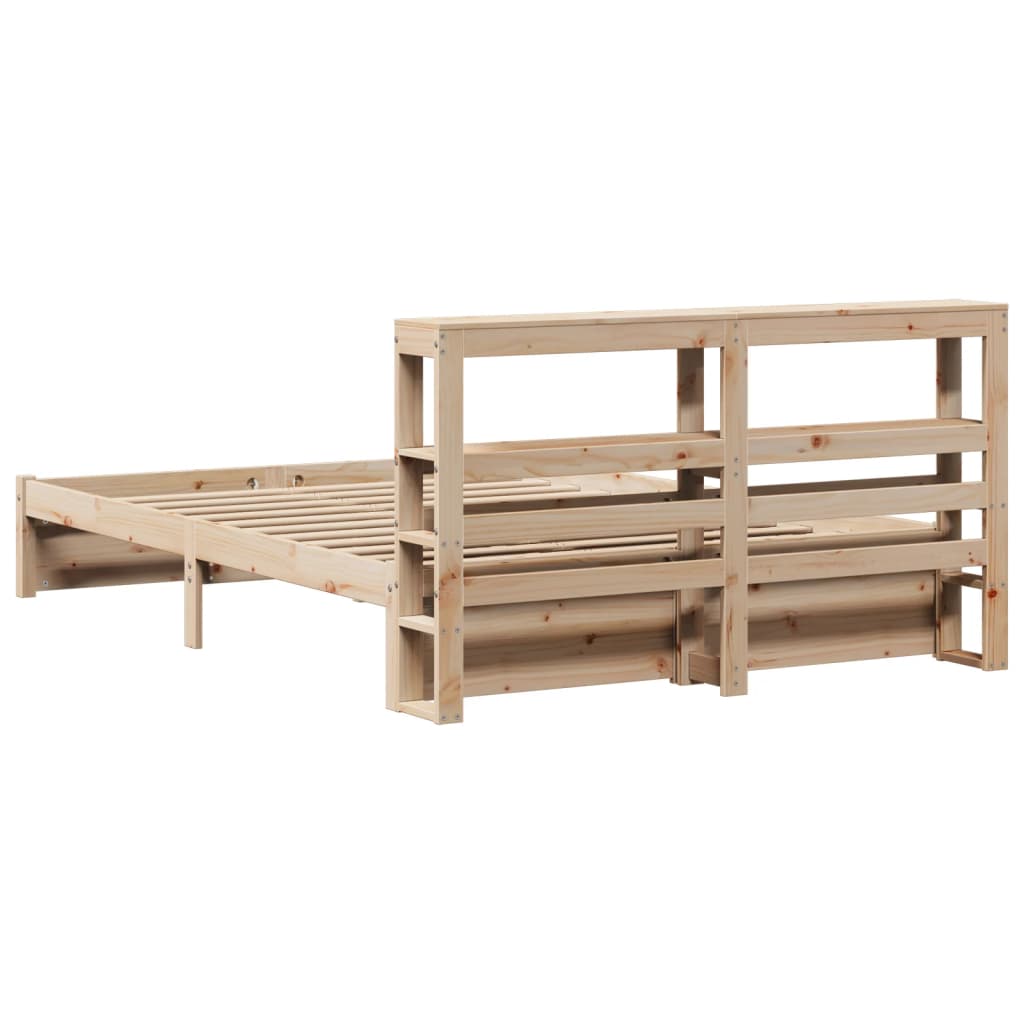 Bedframe met hoofdbord massief grenenhout 120x200 cm