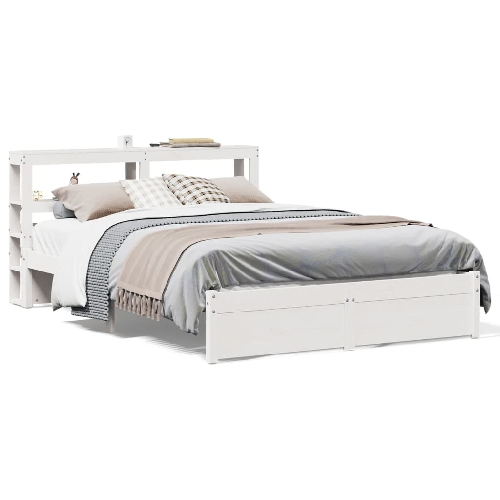 Bedframe met hoofdeinde zonder matras 120x200 cm wit