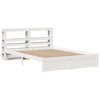 Bedframe met hoofdeinde zonder matras 120x200 cm wit