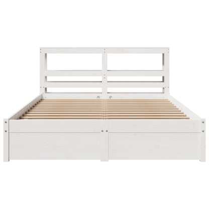 Bedframe met hoofdeinde zonder matras 120x200 cm wit