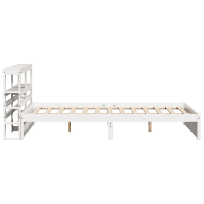 Bedframe met hoofdeinde zonder matras 140x200 cm wit