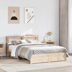 Solid pine bed frame with headboard 160x200 cm