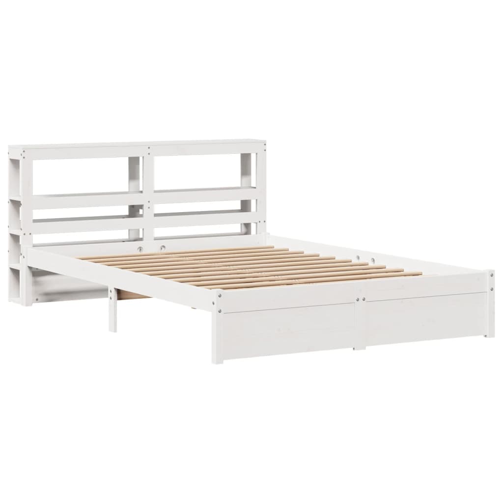 Bedframe met hoofdeinde zonder matras 160x200 cm wit