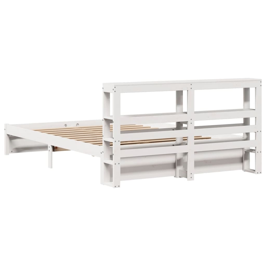 Bedframe met hoofdeinde zonder matras 160x200 cm wit