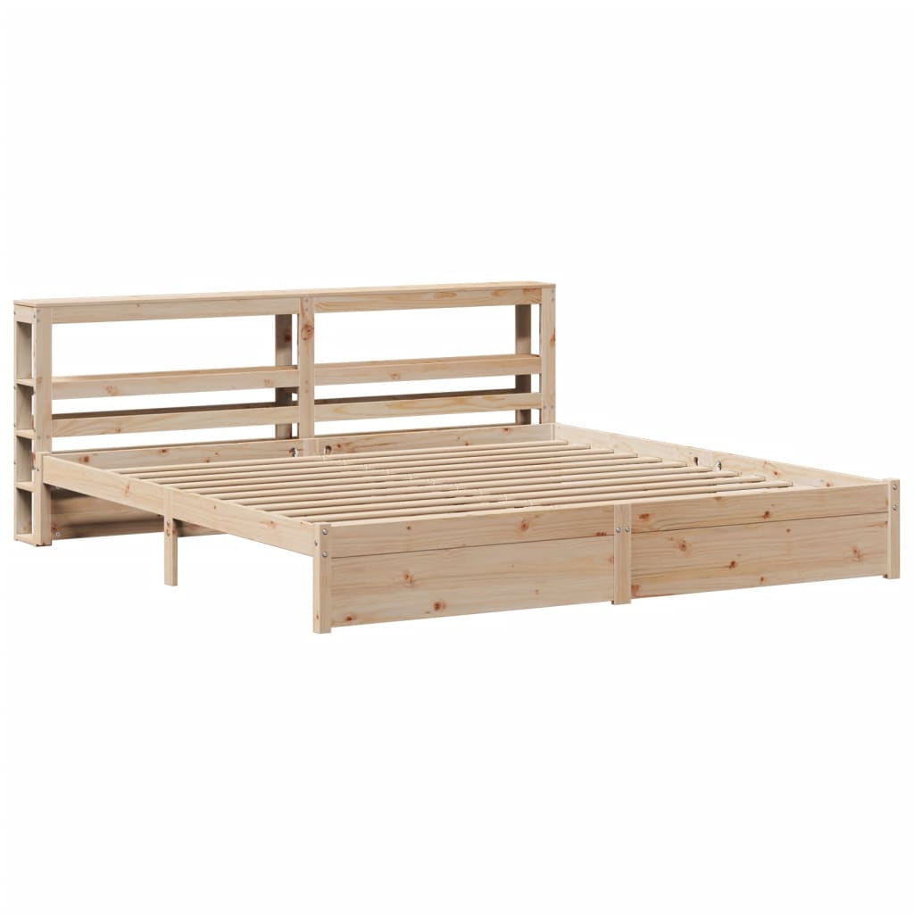 Bedframe met hoofdbord massief grenenhout 180x200 cm