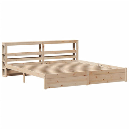 Bedframe met hoofdbord massief grenenhout 180x200 cm