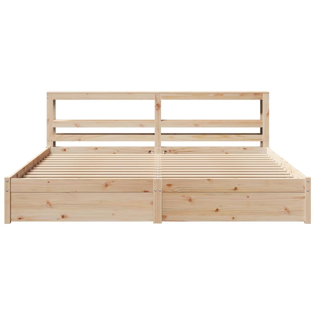 Bedframe met hoofdbord massief grenenhout 180x200 cm