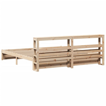 Bedframe met hoofdbord massief grenenhout 180x200 cm