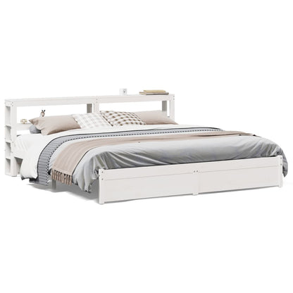 Bedframe met hoofdeinde zonder matras 180x200 cm wit