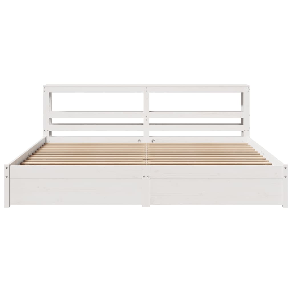 Bedframe met hoofdeinde zonder matras 180x200 cm wit