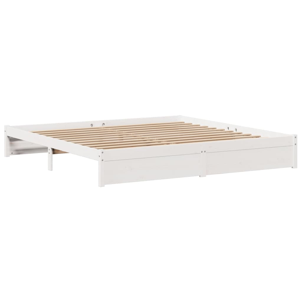 Bedframe met hoofdeinde zonder matras 180x200 cm wit