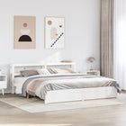 Bedframe 180x200 cm massief grenenhout wit met hoofdbord