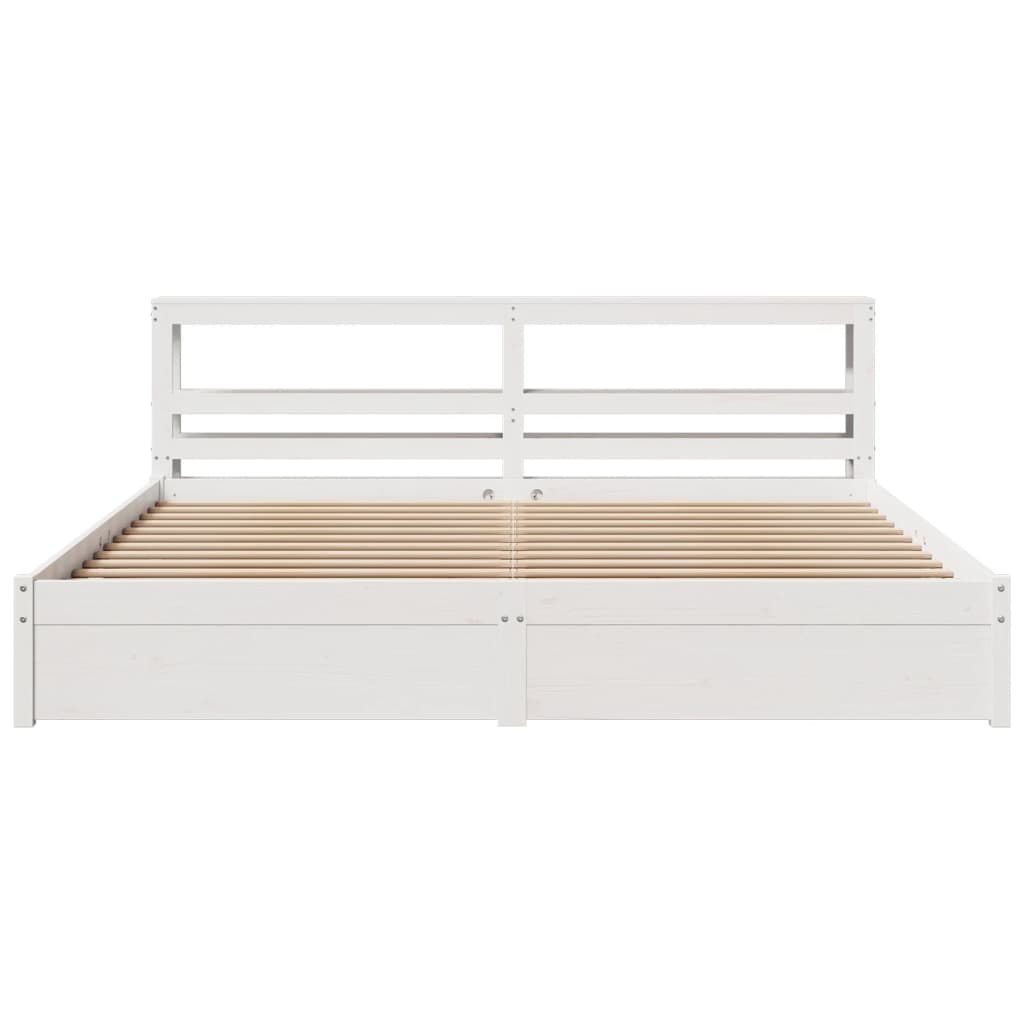 Bedframe met hoofdeinde zonder matras 200x200 cm wit