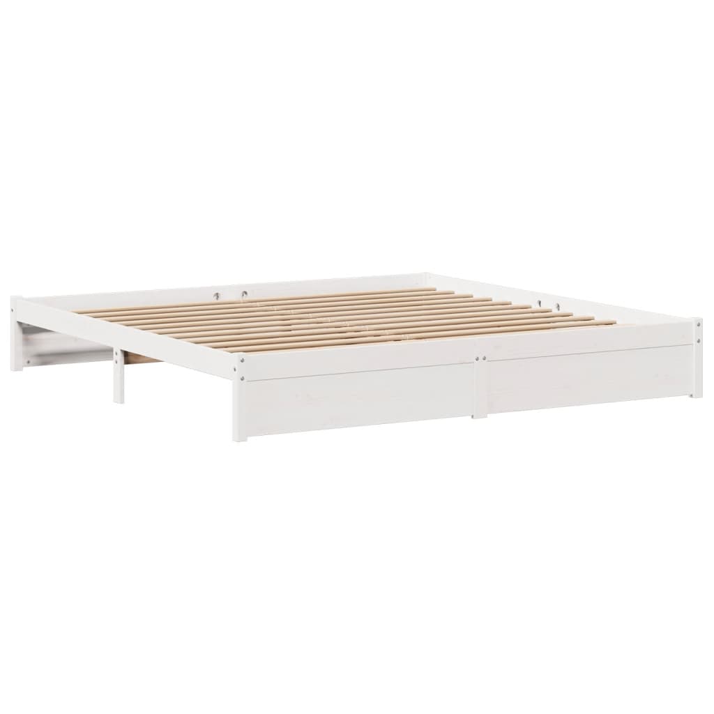 Bedframe met hoofdeinde zonder matras 200x200 cm wit