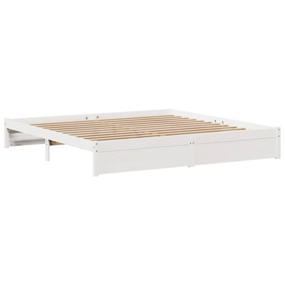 Bedframe met hoofdeinde zonder matras 200x200 cm wit