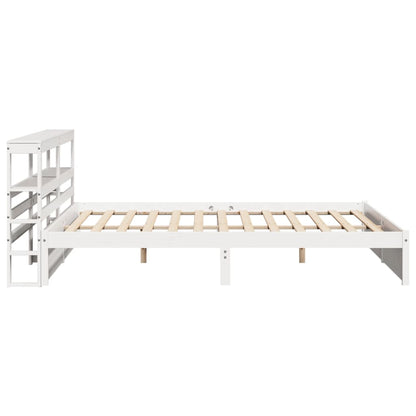 Bedframe met hoofdeinde zonder matras 200x200 cm wit