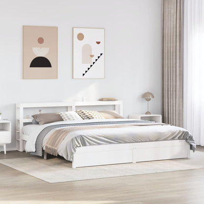 Bedframe met hoofdeinde zonder matras 200x200 cm wit