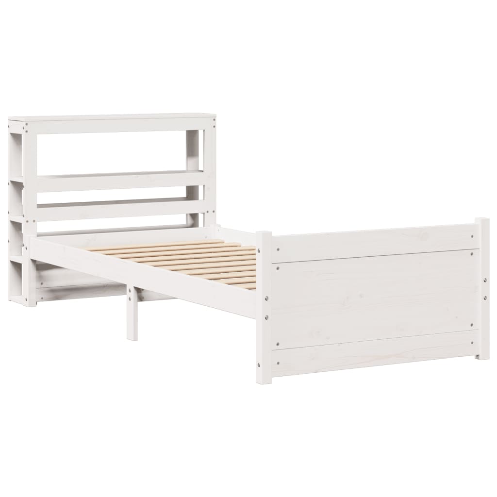 Bedframe met hoofdeinde zonder matras 90x190 cm wit