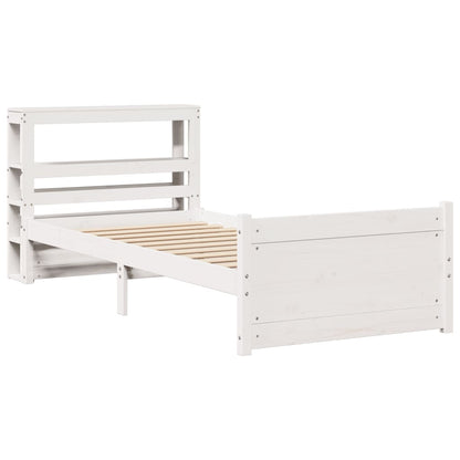 Bedframe met hoofdeinde zonder matras 90x190 cm wit