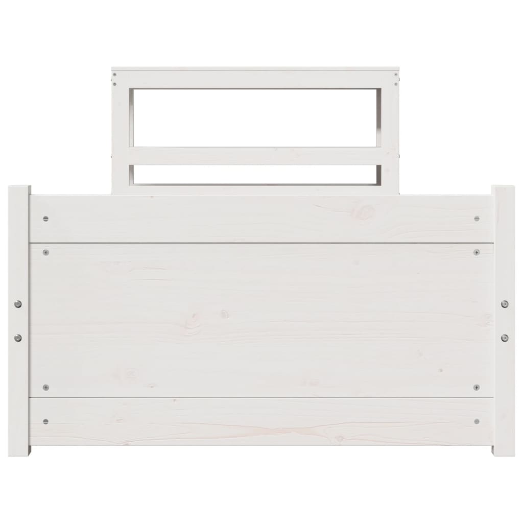 Bedframe met hoofdeinde zonder matras 90x190 cm wit