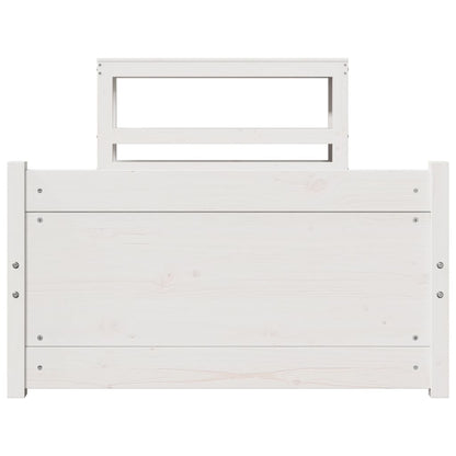 Bedframe met hoofdeinde zonder matras 90x190 cm wit