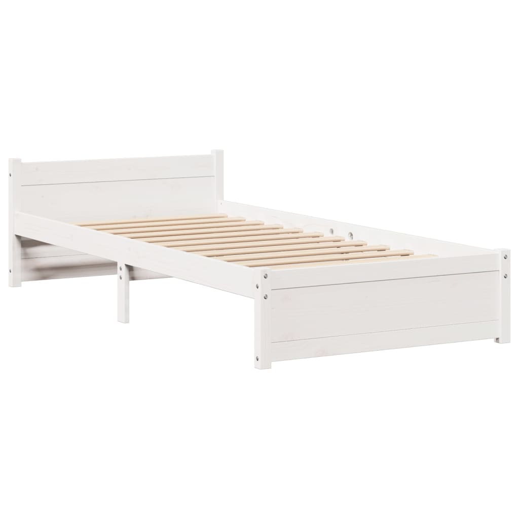 Bedframe met hoofdeinde zonder matras 90x190 cm wit