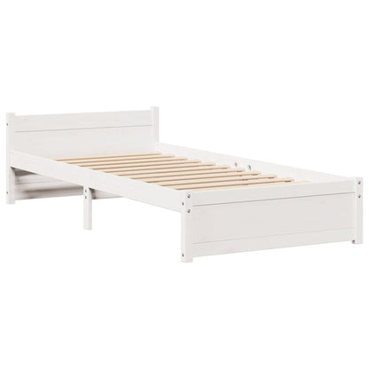 Bedframe met hoofdeinde zonder matras 90x190 cm wit