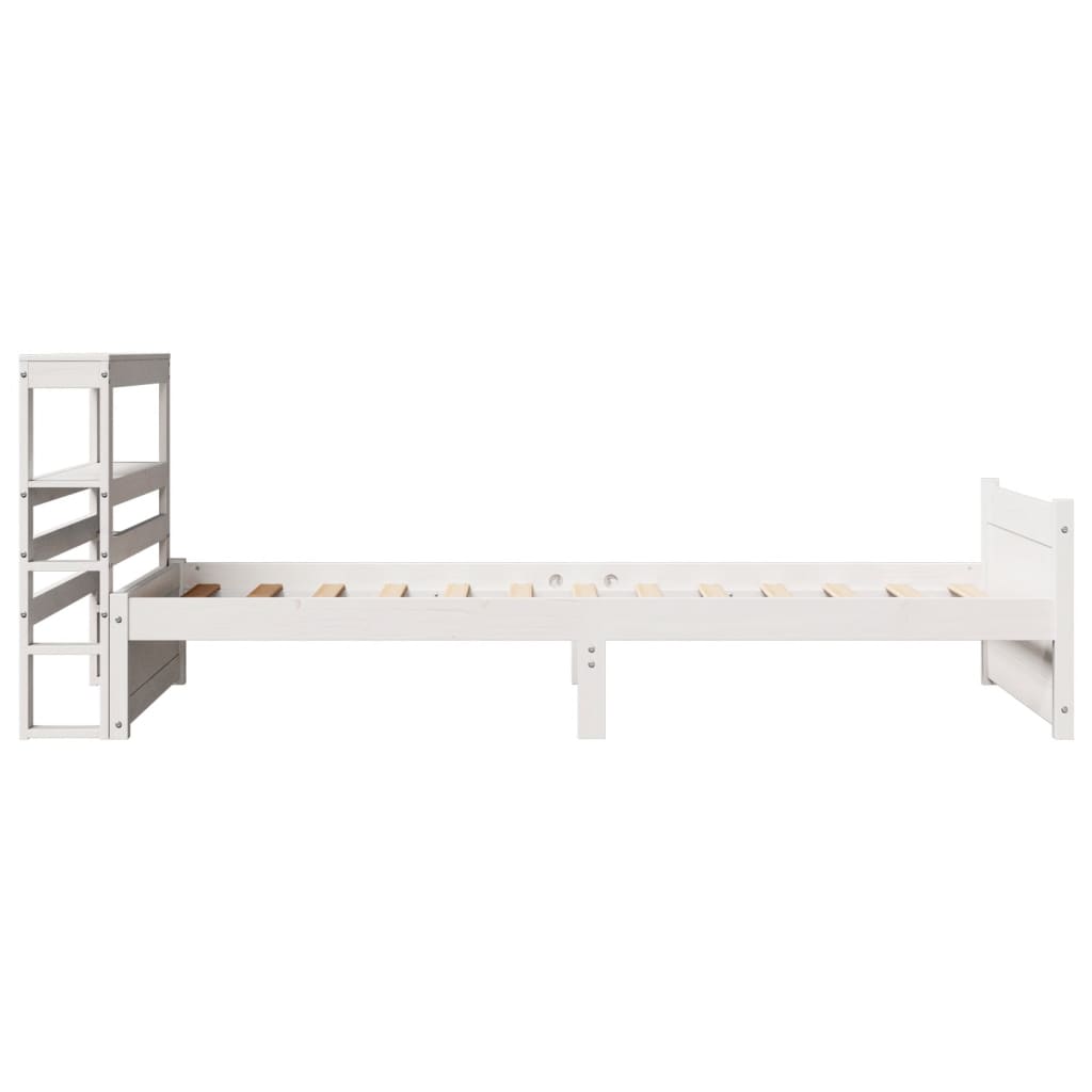 Bedframe met hoofdeinde zonder matras 90x190 cm wit