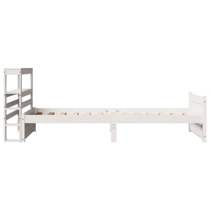Bedframe met hoofdeinde zonder matras 90x190 cm wit