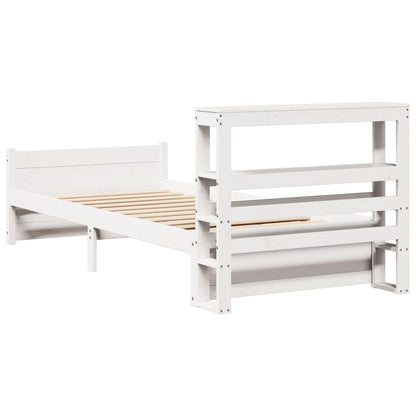 Bedframe met hoofdeinde zonder matras 90x190 cm wit