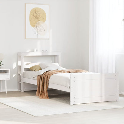 Bedframe met hoofdeinde zonder matras 90x190 cm wit