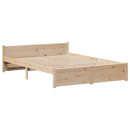 Bedframe met hoofdbord massief grenenhout 140x190 cm