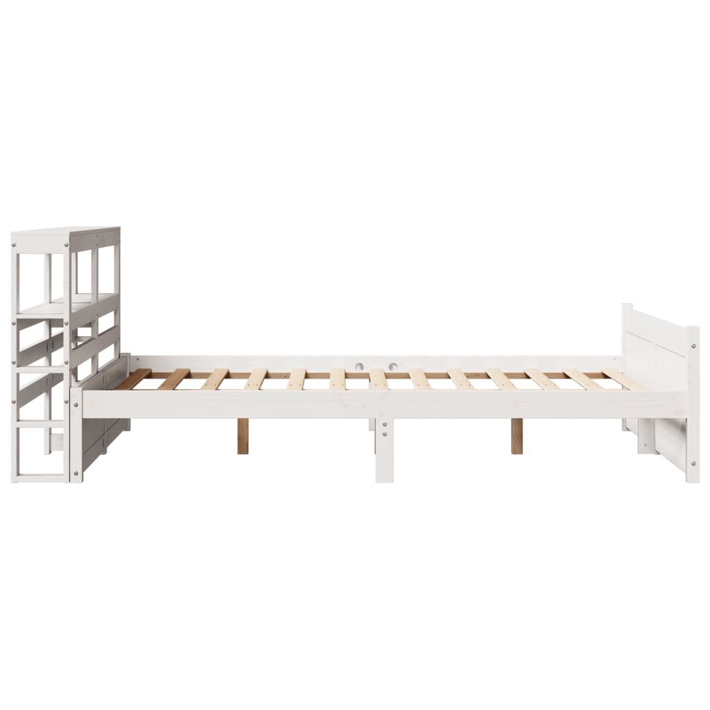 Bedframe Met Hoofdeinde Zonder Matras 140X190 Cm Wit