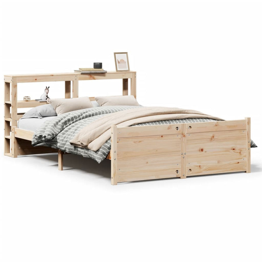 Bedframe met hoofdbord massief grenenhout 120x200 cm