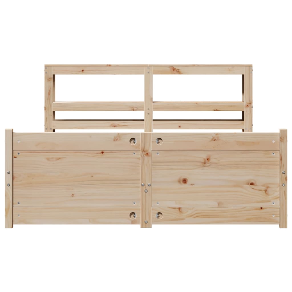 Bedframe met hoofdbord massief grenenhout 120x200 cm