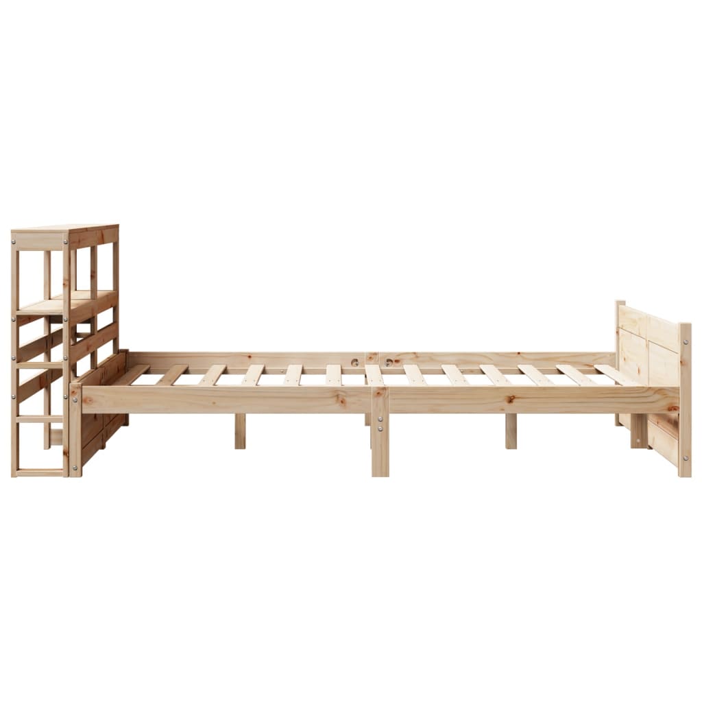 Bedframe met hoofdbord massief grenenhout 120x200 cm
