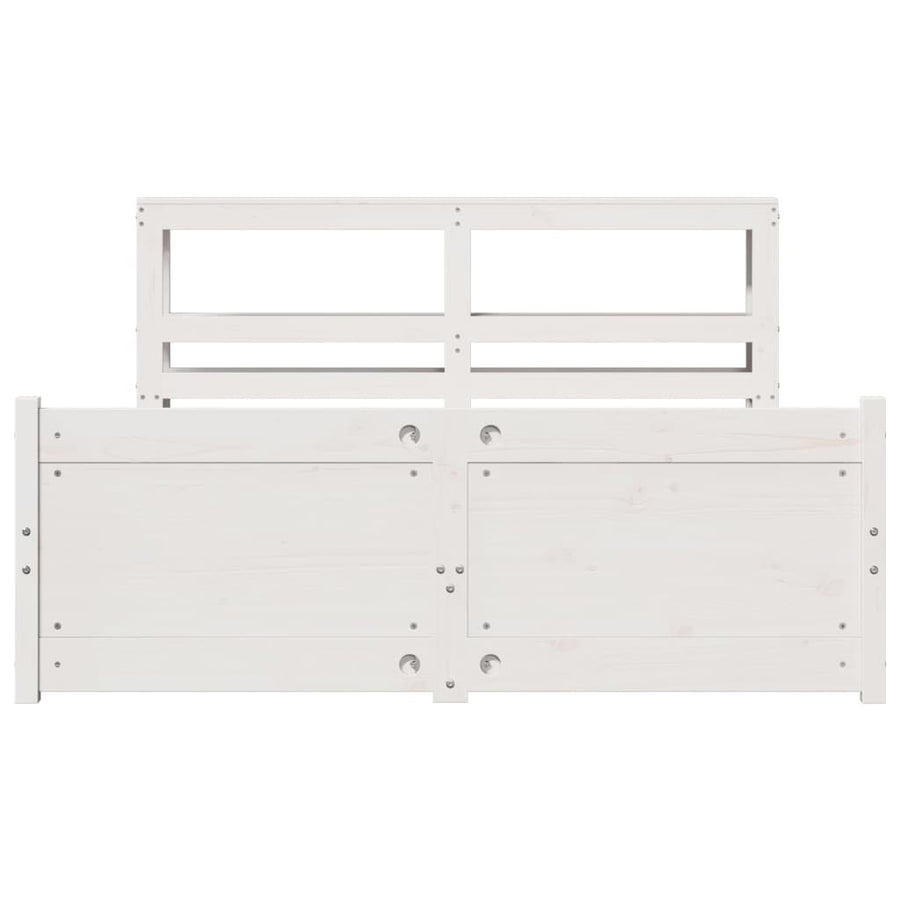 Bedframe met hoofdeinde zonder matras 120x200 cm wit
