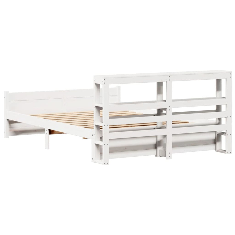 Bedframe met hoofdeinde zonder matras 120x200 cm wit