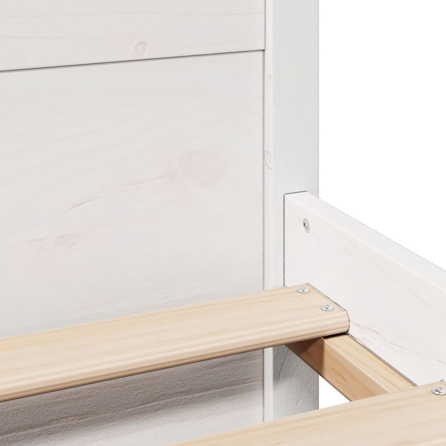 Bedframe met hoofdeinde zonder matras 120x200 cm wit