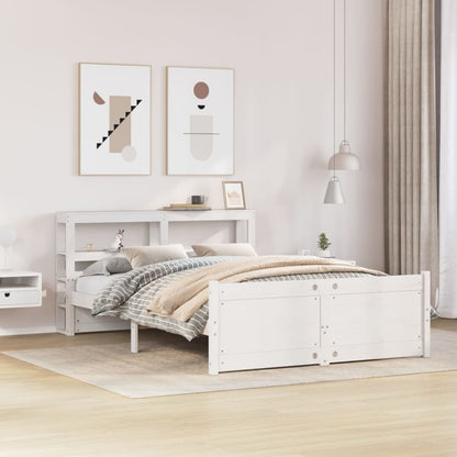 Bedframe met hoofdeinde zonder matras 120x200 cm wit