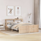 Bedframe massief grenenhout wit 140x200 cm