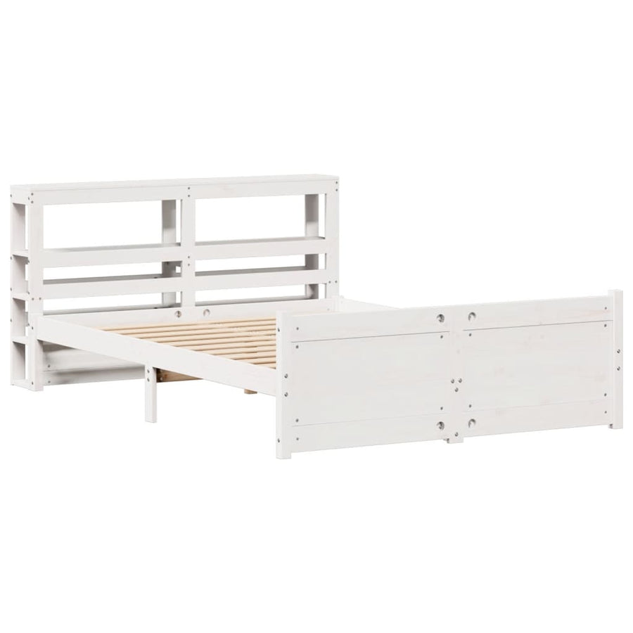 Bedframe met hoofdeinde zonder matras 140x200 cm wit