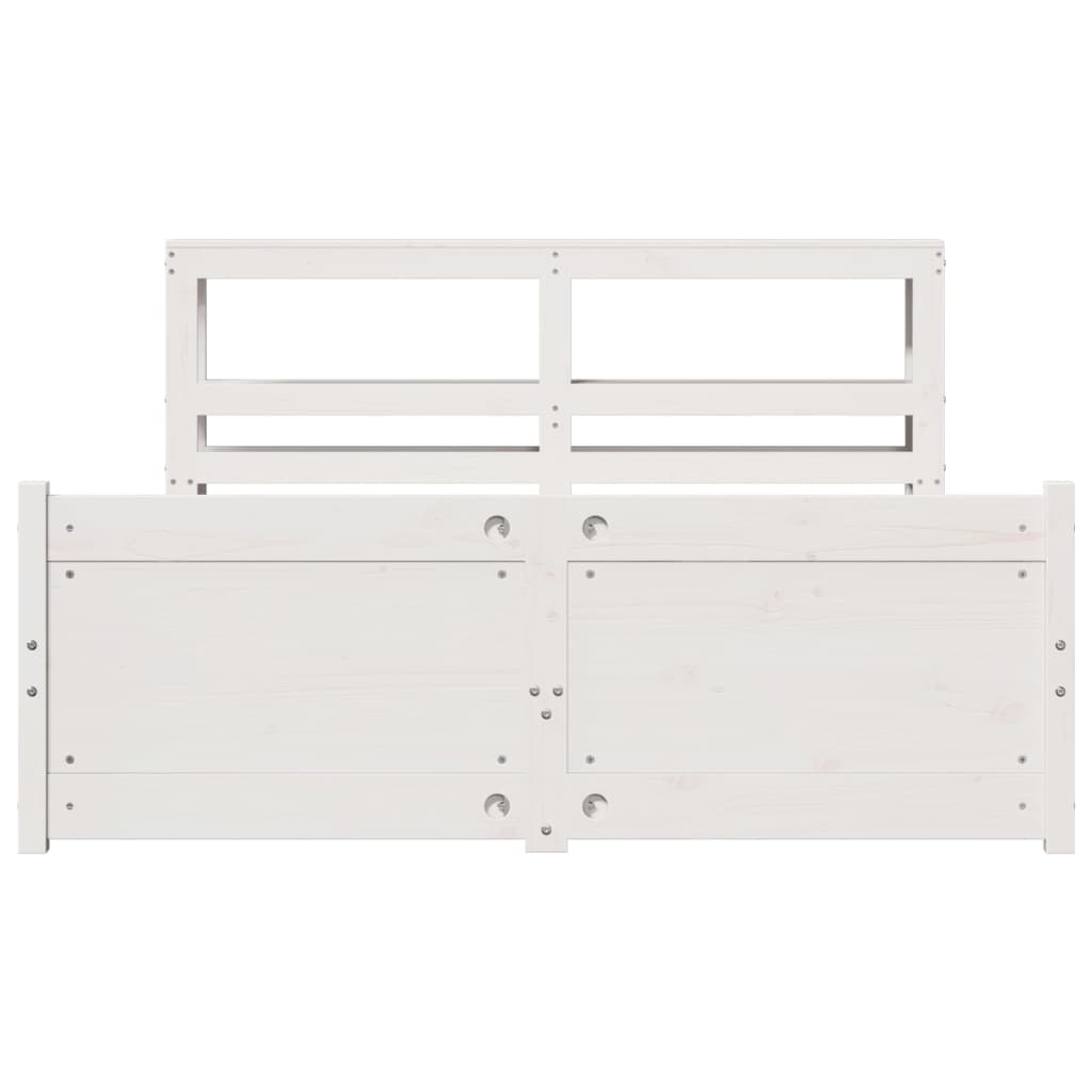 Bedframe met hoofdeinde zonder matras 140x200 cm wit