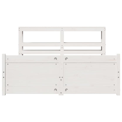 Bedframe met hoofdeinde zonder matras 140x200 cm wit